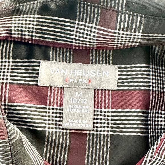 Van Heusen Flex Boys Plaid Button Down Shirt Medium 10/12 Multicolor Long Sleeve - Picture 8 of 12